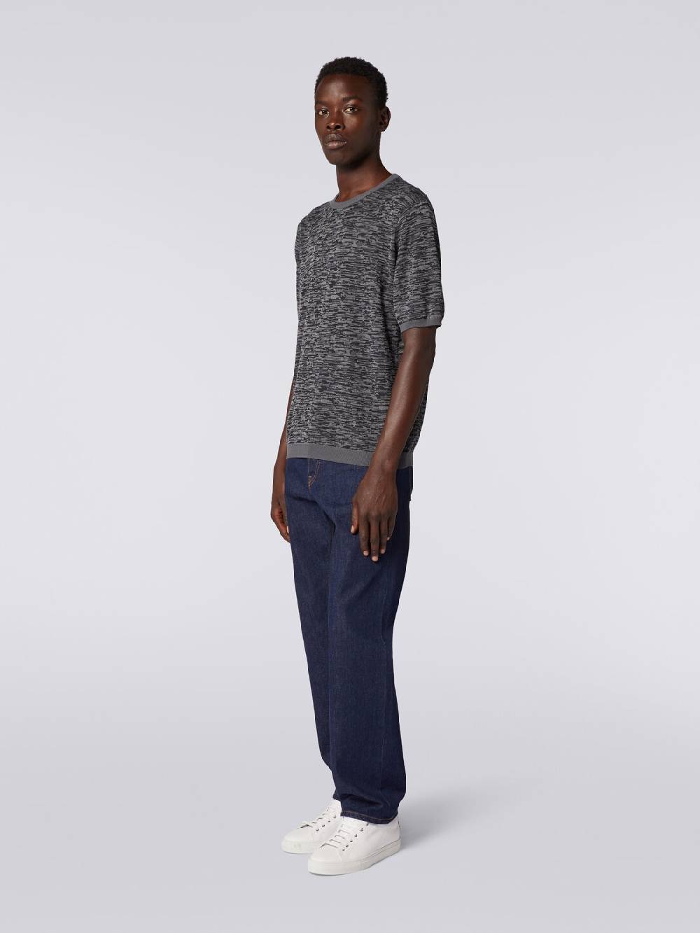 M Missoni Maglia girocollo in cotone e lana fiammata Promozione temporanea