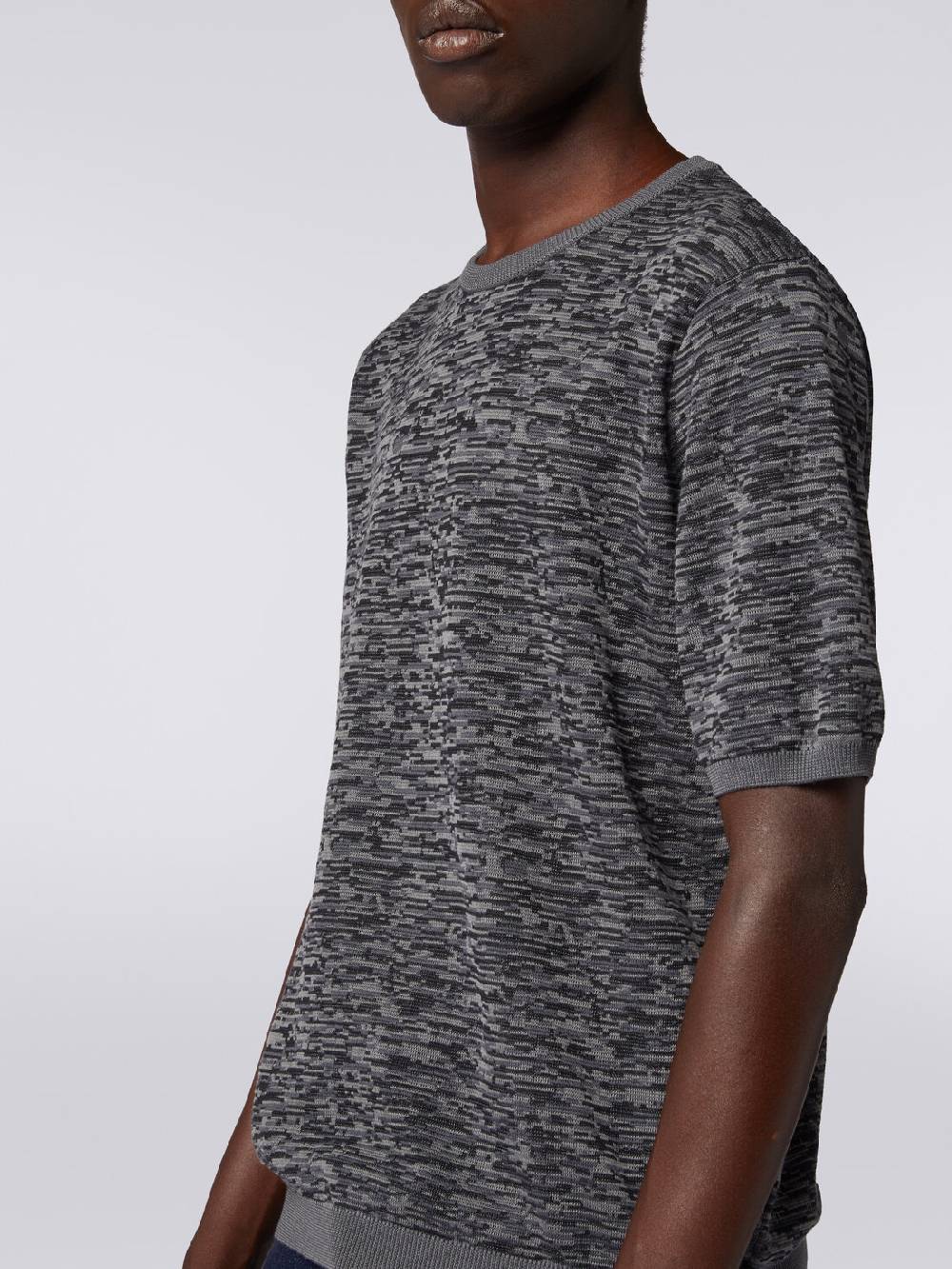 M Missoni Maglia girocollo in cotone e lana fiammata Promozione temporanea