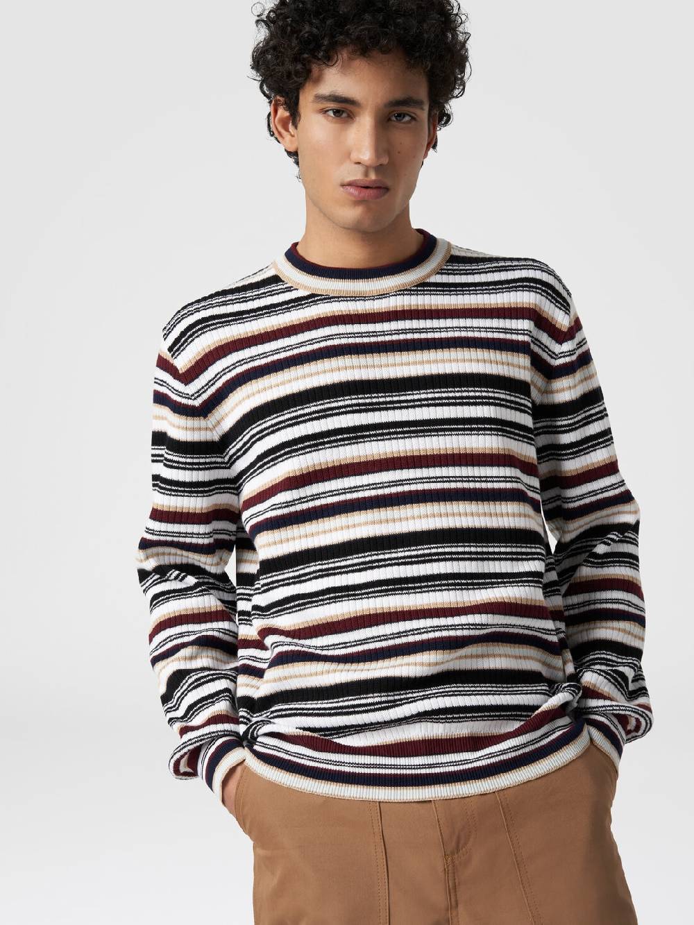 M Missoni Pullover girocollo in cotone a righe Fino al 50% di sconto