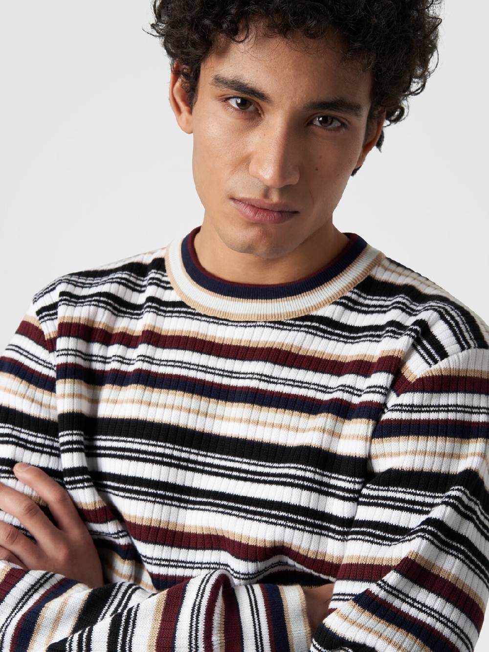 M Missoni Pullover girocollo in cotone a righe Fino al 50% di sconto