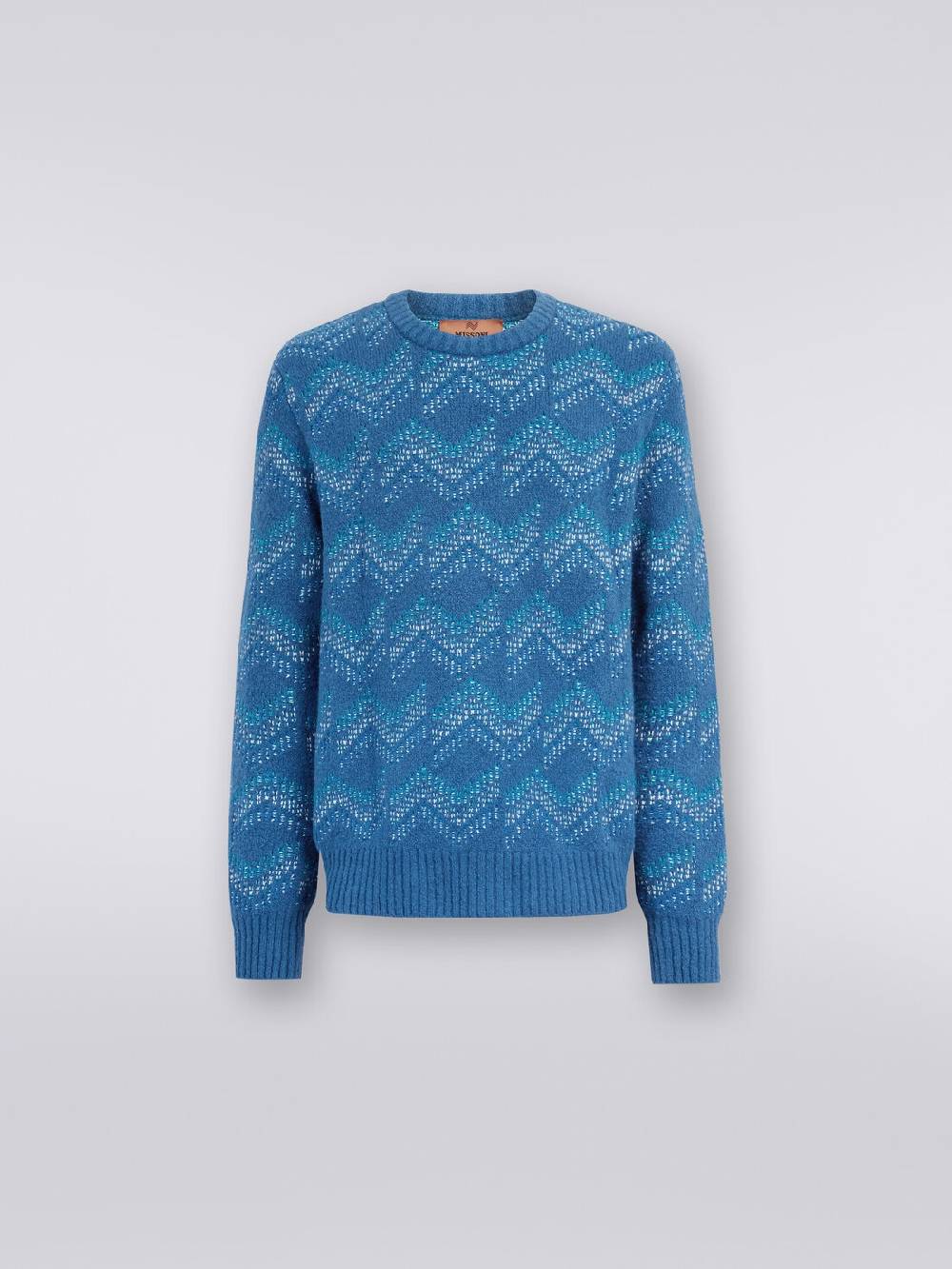M Missoni Pullover girocollo in misto cotone motivo zig zag Fino al 60% di sconto
