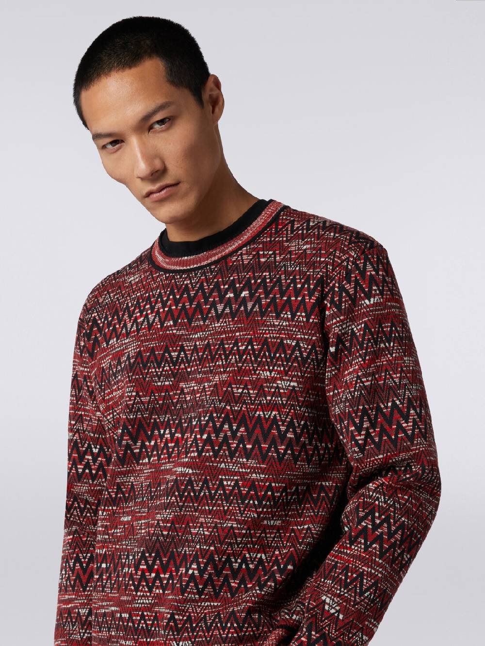 M Missoni Maglia girocollo con stampa chevron fiammata Only for today