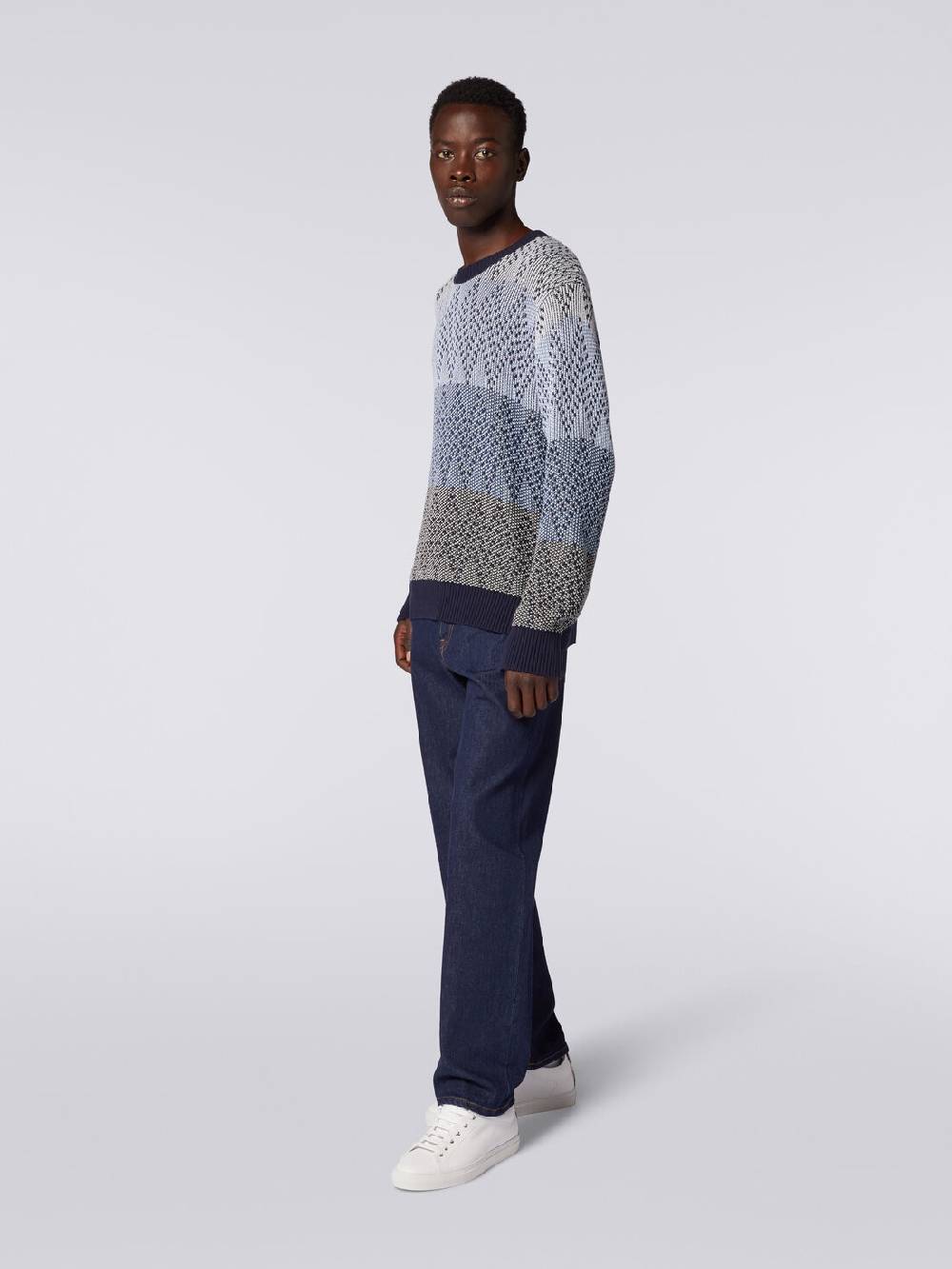 M Missoni Pullover girocollo in cotone zig zag Offerta speciale della fabbrica