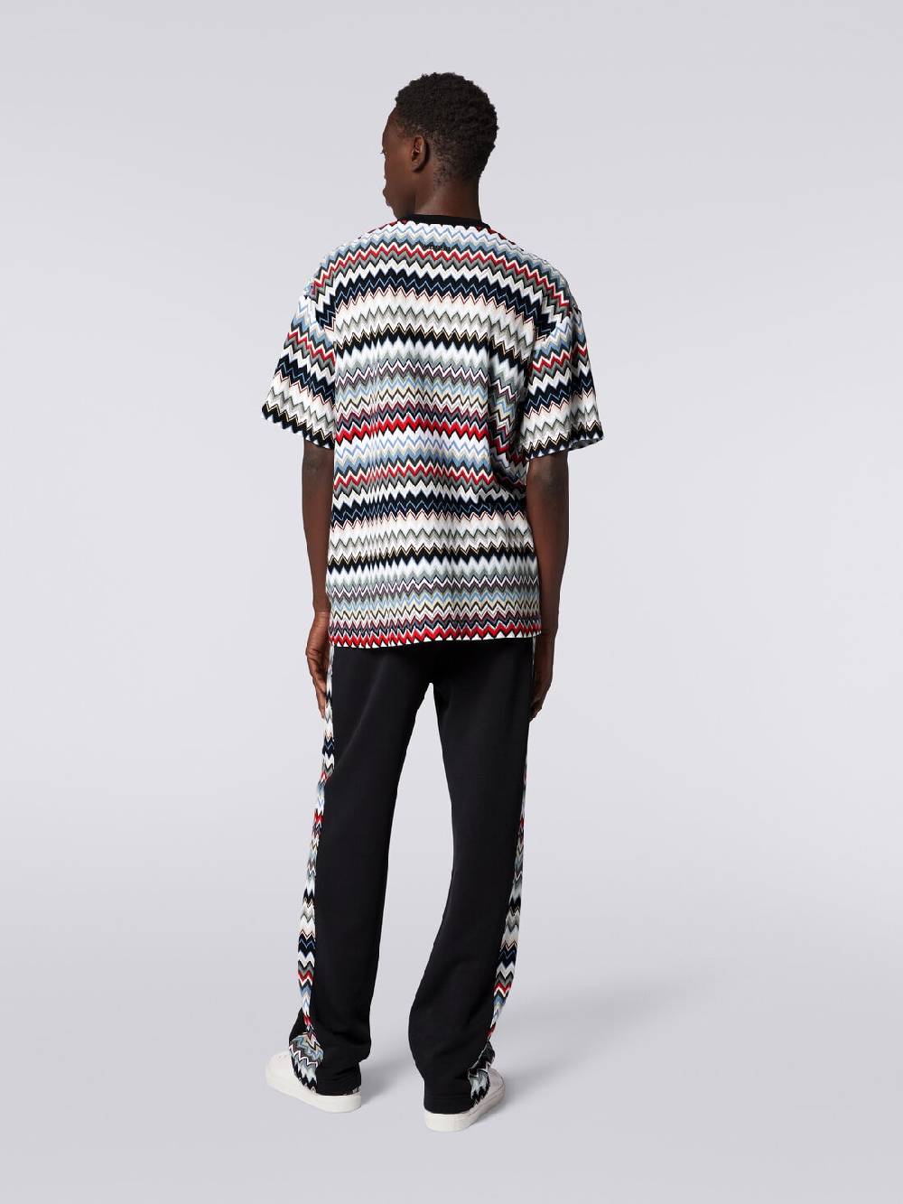 M Missoni Joggers in cotone con inserti zig zag Fino al 55% di sconto