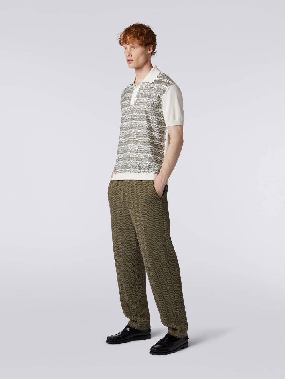 M Missoni Pantaloni classici in cotone e viscosa zig zag Solo un giorno rimasto