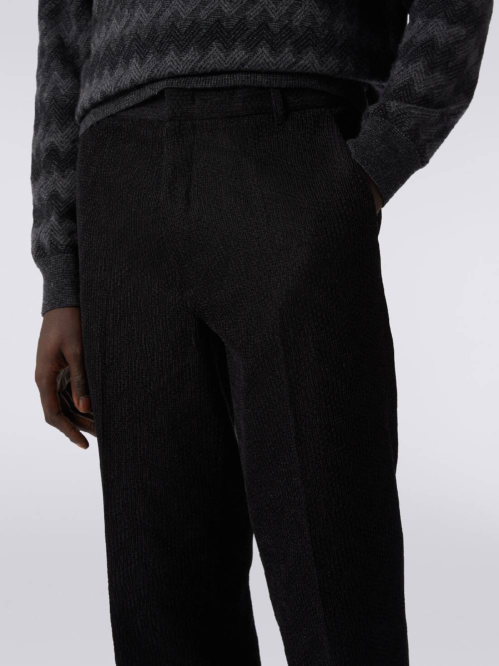 M Missoni Pantaloni chino in cotone chevron Enormi sconti