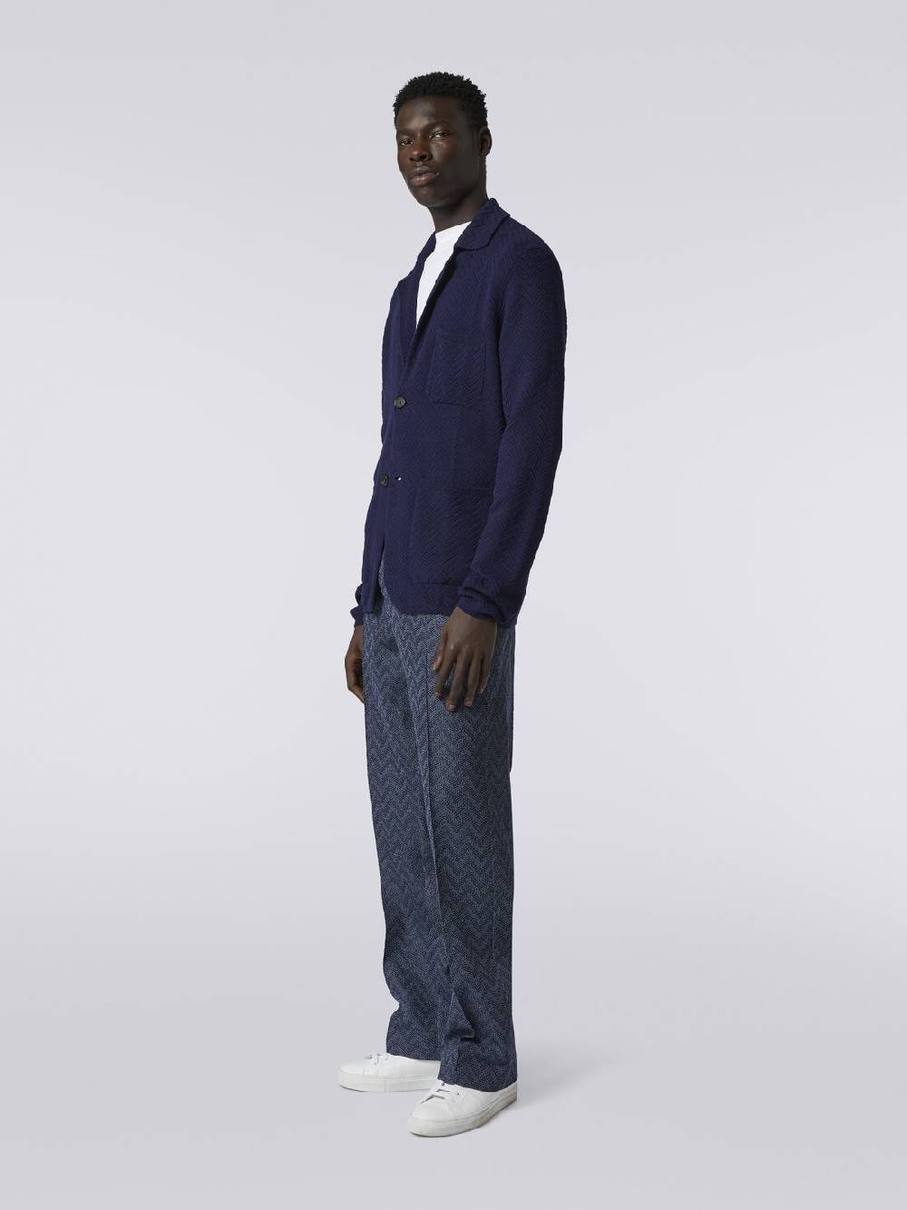M Missoni Pantaloni dritti in maglia di cotone chevron 50% di sconto con spedizione gratuita