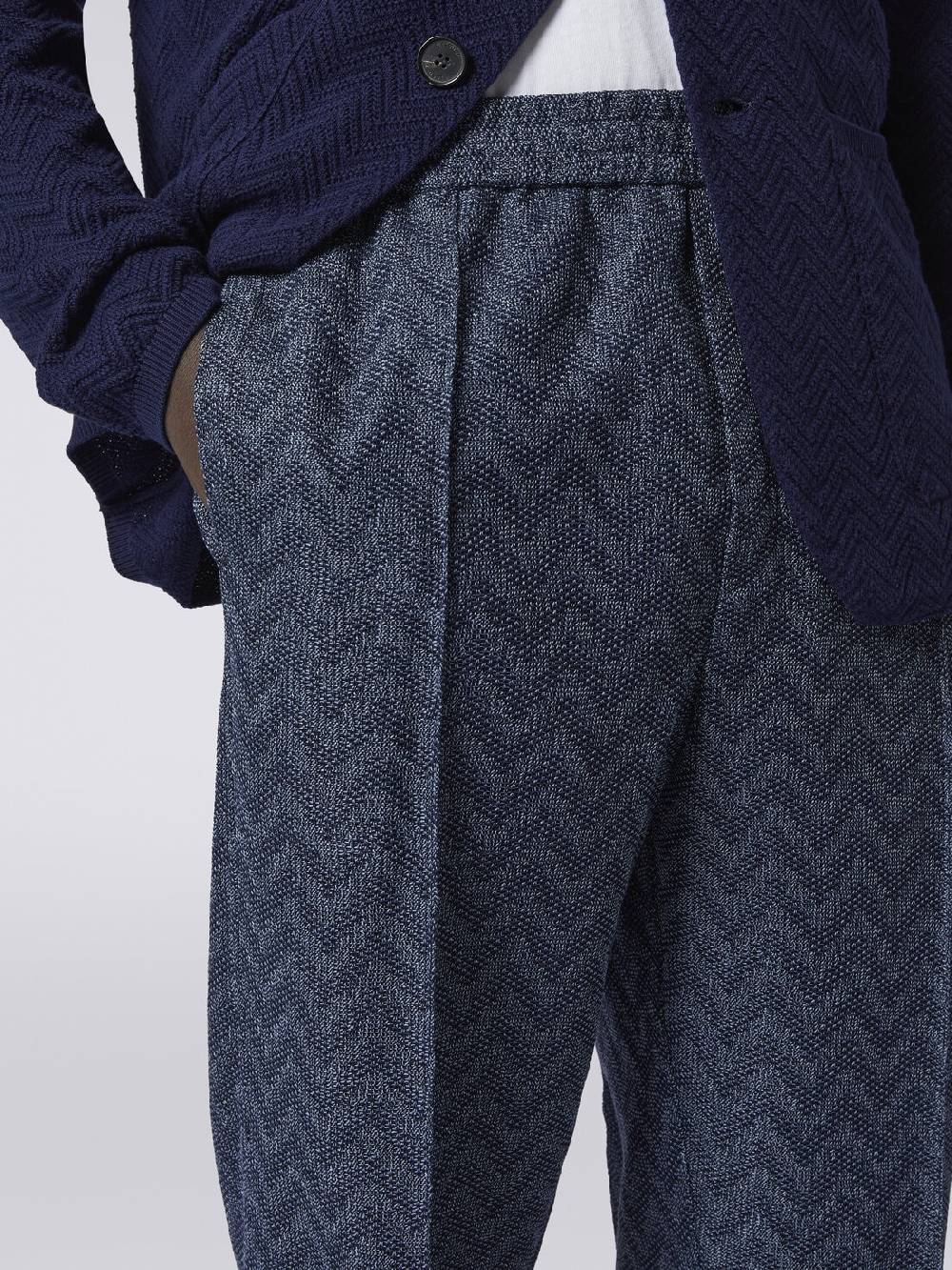 M Missoni Pantaloni dritti in maglia di cotone chevron 50% di sconto con spedizione gratuita