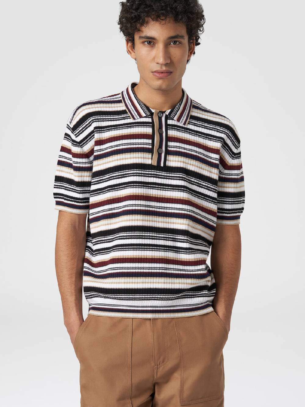 M Missoni Polo in cotone a righe Esporta salva