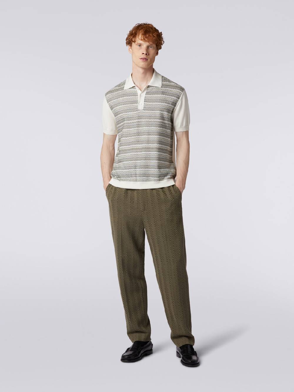 M Missoni Polo a maniche corte zig zag con profili a contrasto Duty-free