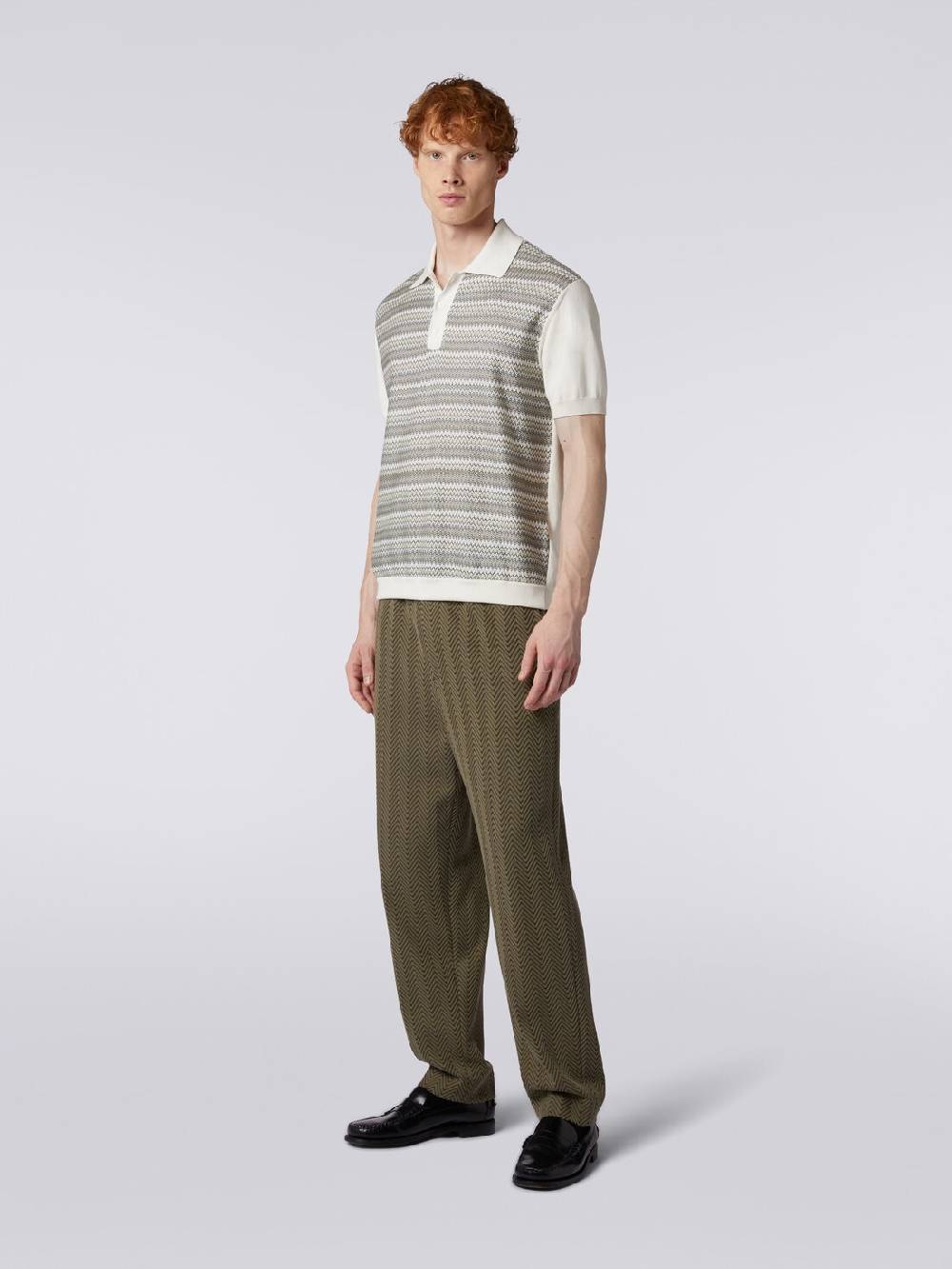 M Missoni Polo a maniche corte zig zag con profili a contrasto Duty-free