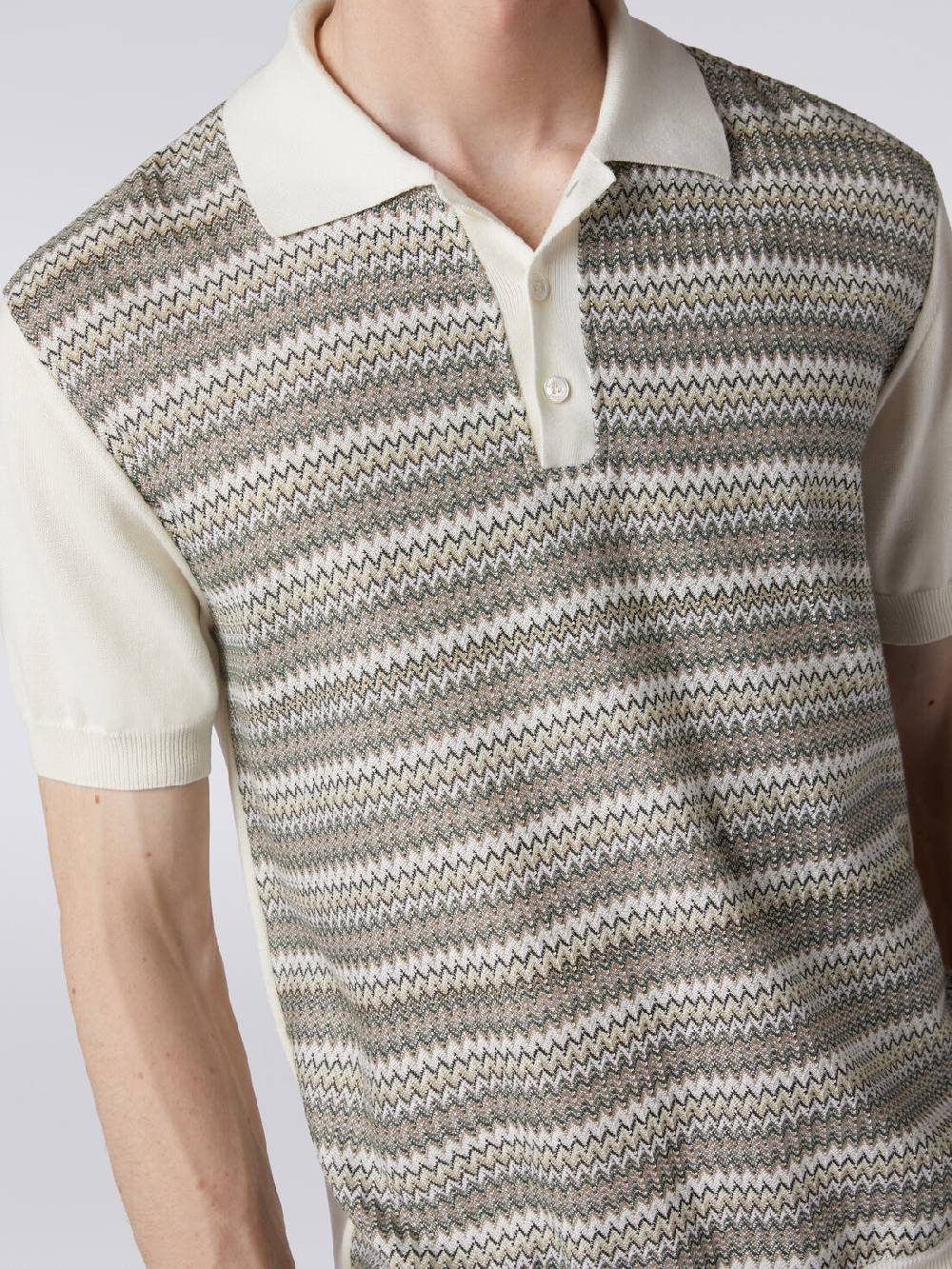 M Missoni Polo a maniche corte zig zag con profili a contrasto Duty-free