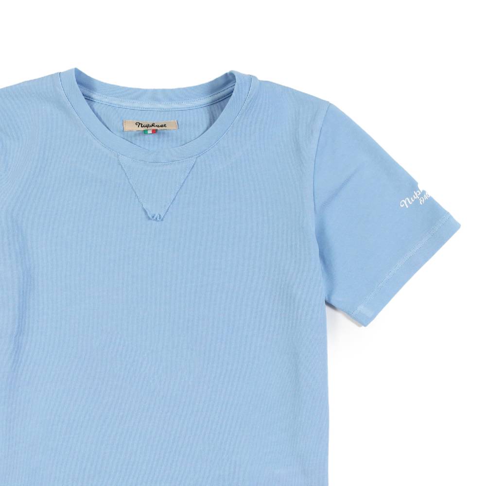 Nupkeet Maglia girocollo celeste – Carango Pezzi Unici