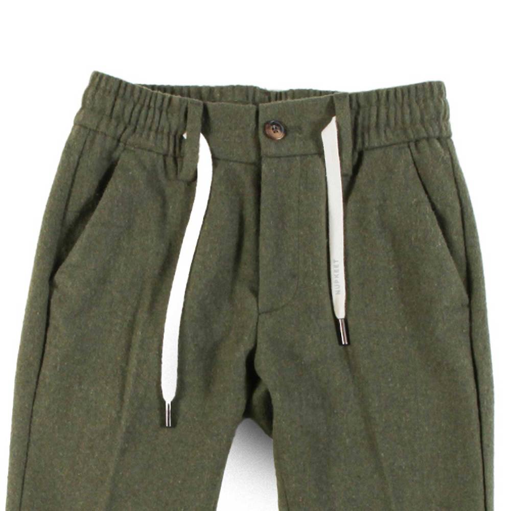 Nupkeet Pantalone con Coulisse in Misto Lana – Nero In Vendita