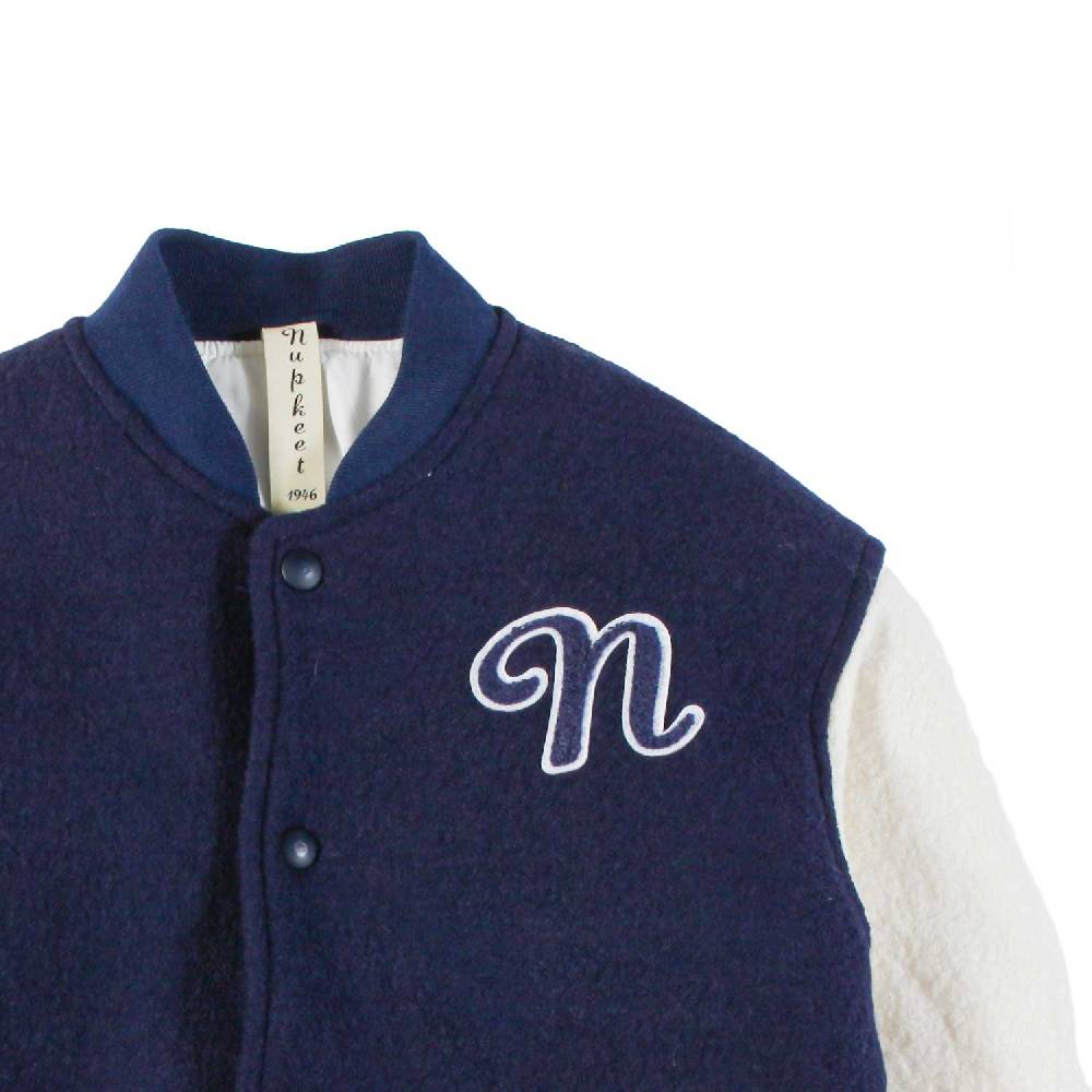 Nupkeet Bomber Bicolore con Patch in lana cotta – Castello Fino al 60% di sconto
