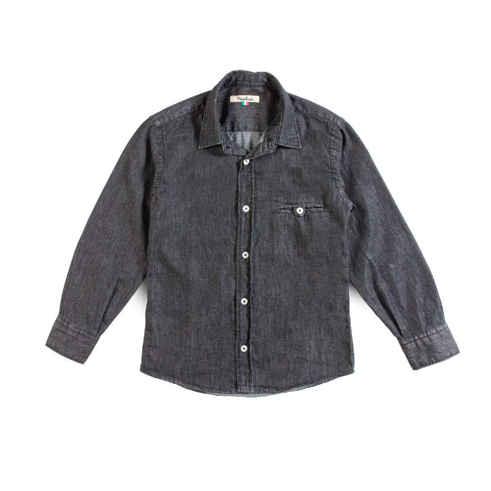 Nupkeet Camicia in Chambray nero – Morello Fino Al -60%