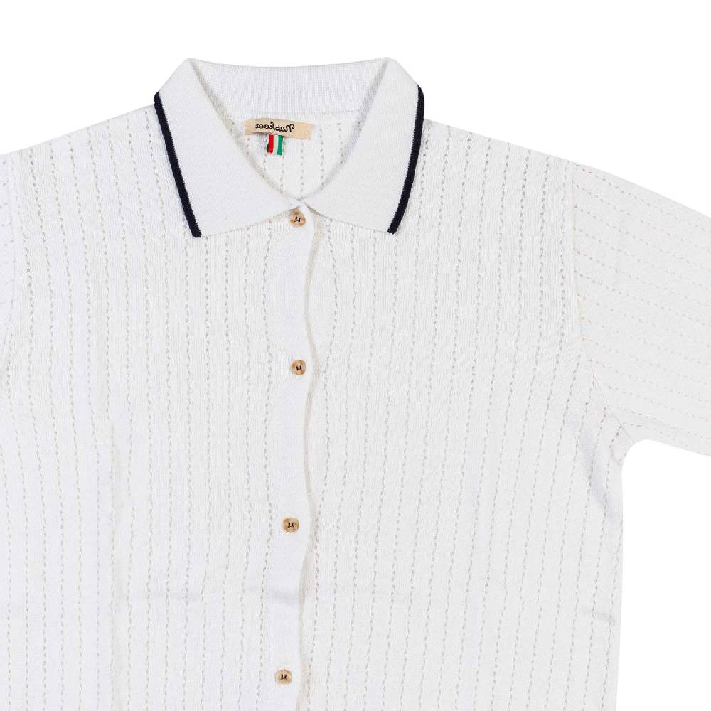 Nupkeet Camicia tricot bianca e blu Brindisi Nuovo