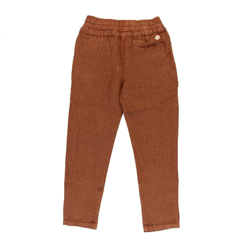 Nupkeet Pantalone lino marrone cacao Milano Italia