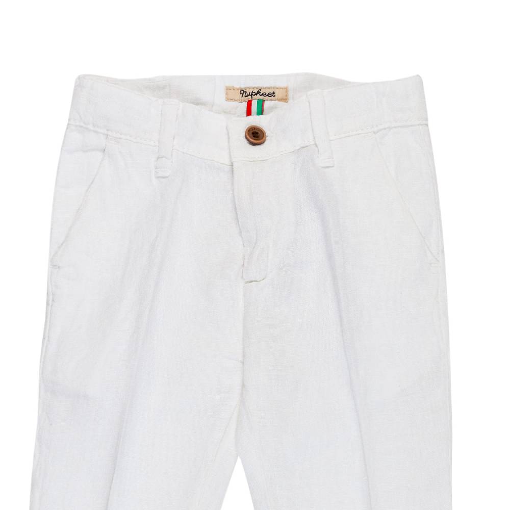 Nupkeet Pantalone lino bianco Bari 2025