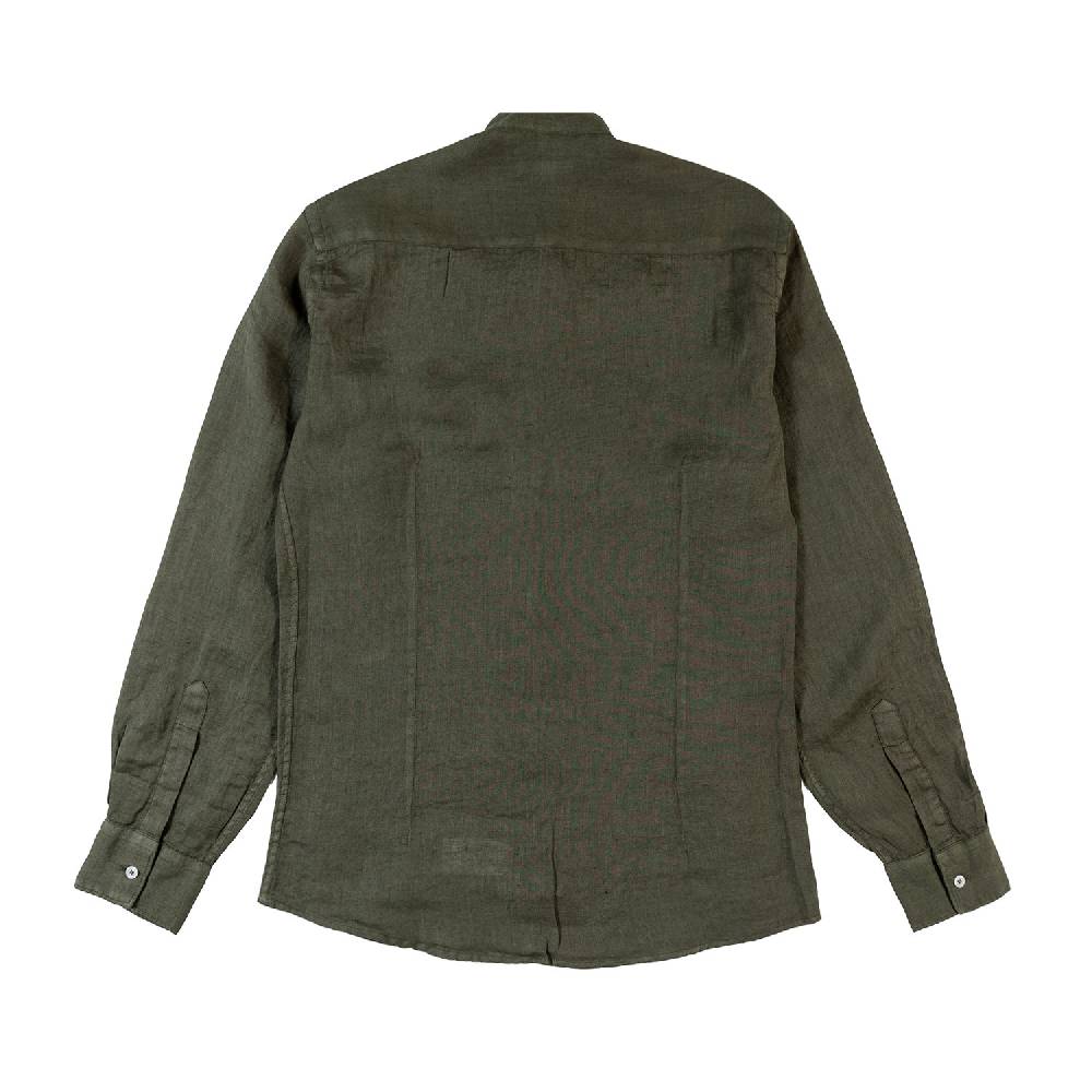 Nupkeet Camicia coreana lino verde militare Catanzaro Qualità Garantita