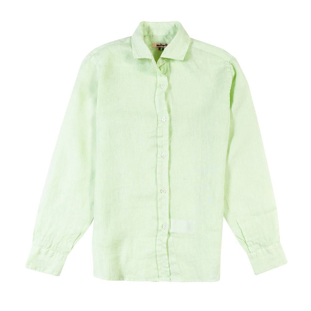Nupkeet Camicia lino verde acqua La Spezia Fino Al -60%
