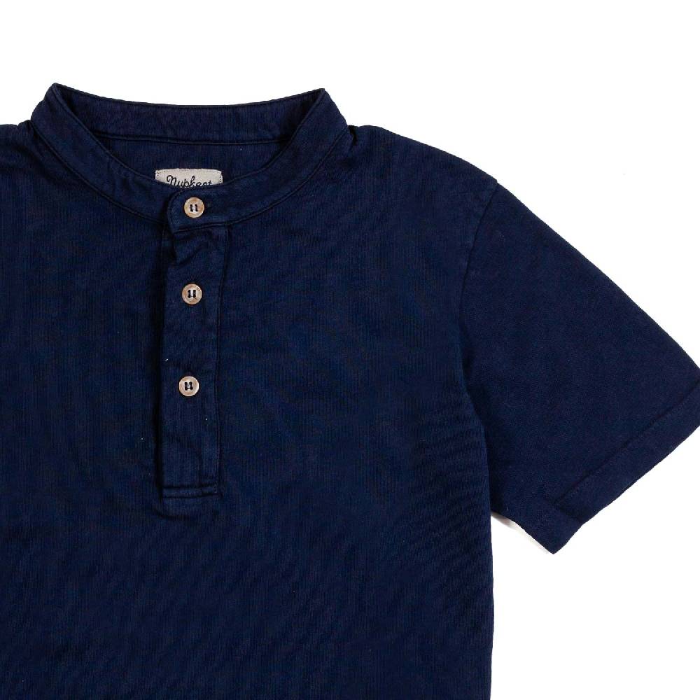 Nupkeet T-shirt serafino blu navy Brescia Saldi Di Fabbrica
