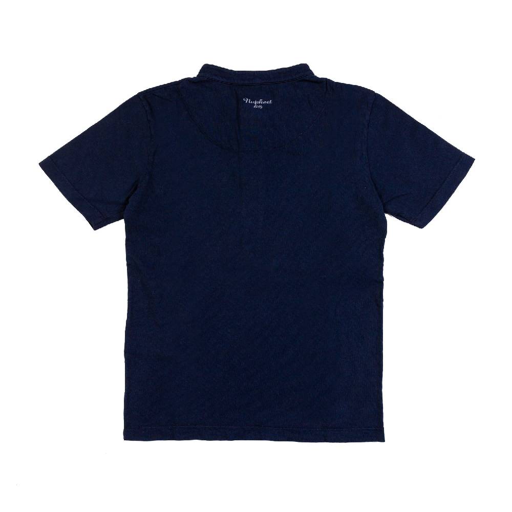 Nupkeet T-shirt serafino blu navy Brescia Saldi Di Fabbrica