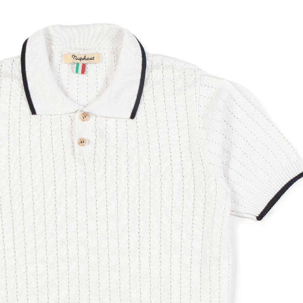 Nupkeet Polo tricot bianca e blu Gela Moda