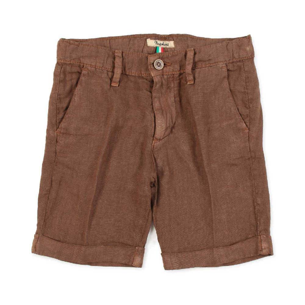 Nupkeet Bermuda lino marrone cacao Bergamo