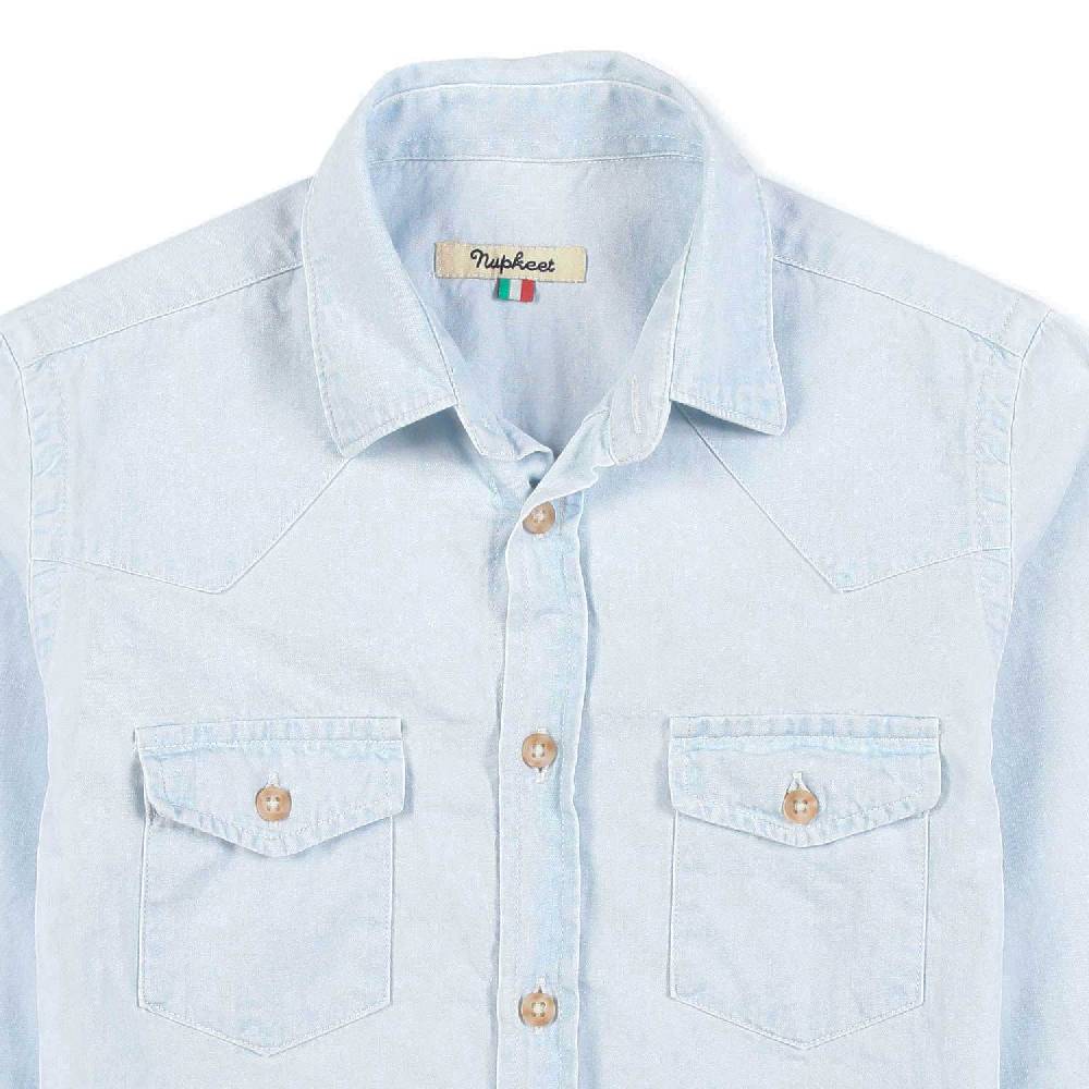 Nupkeet Camicia texana denim blu chiaro Ferrara Hotsell