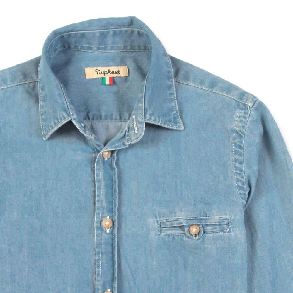 Nupkeet Camicia denim blu medio Aprilia Vendita Calda