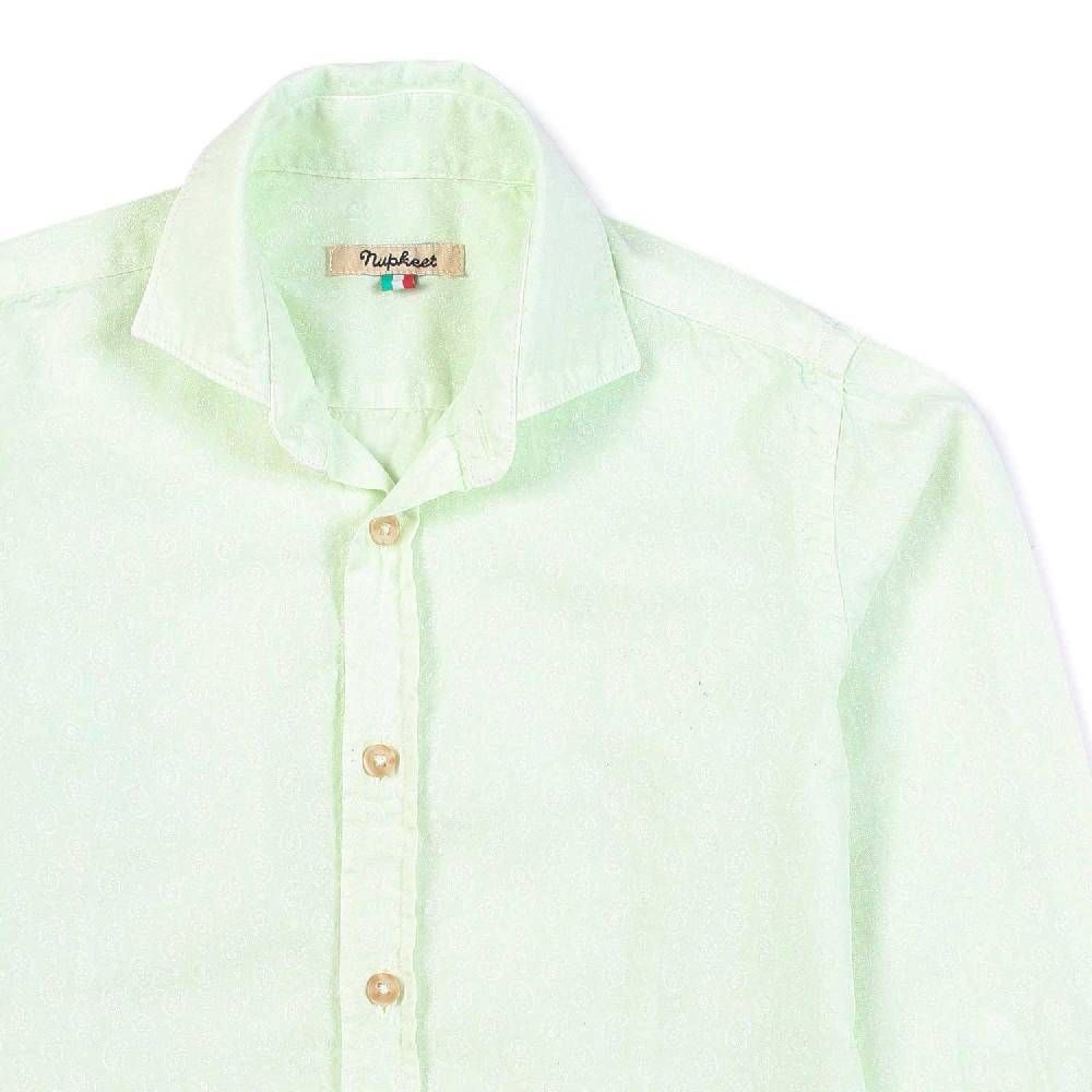 Nupkeet Camicia verde acqua Palermo fantasia kashmir Vendita Economica