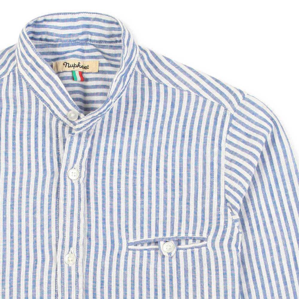 Nupkeet Camicia coreana bianca e blu a righe Gaeta I Più Venduti