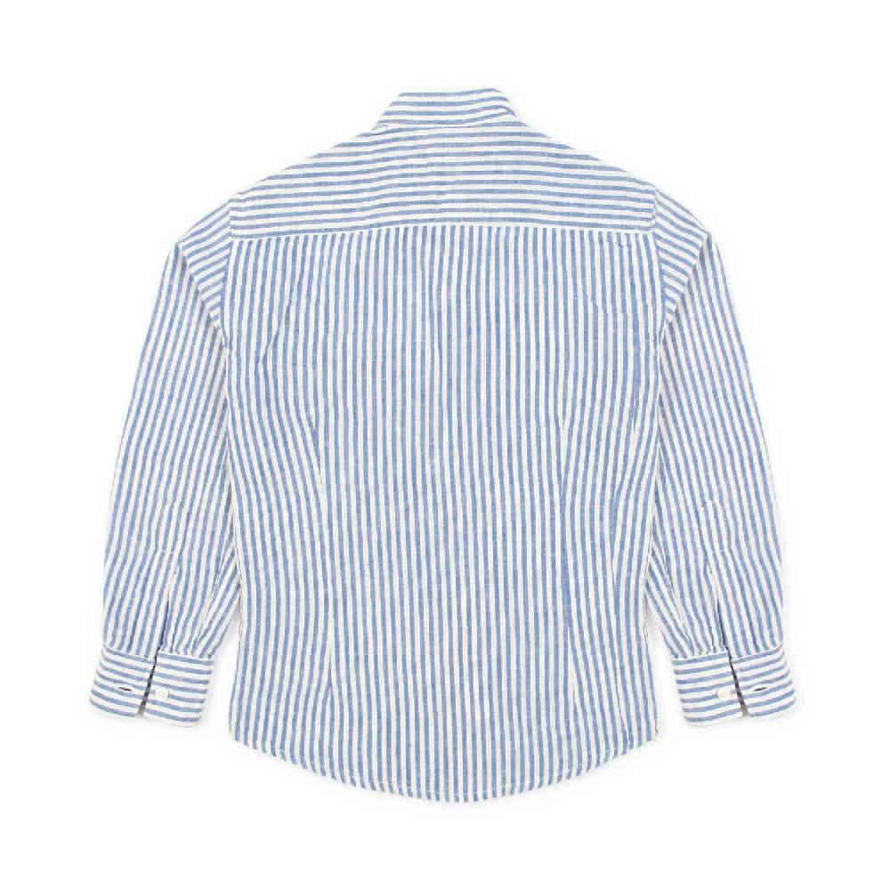 Nupkeet Camicia coreana bianca e blu a righe Gaeta I Più Venduti
