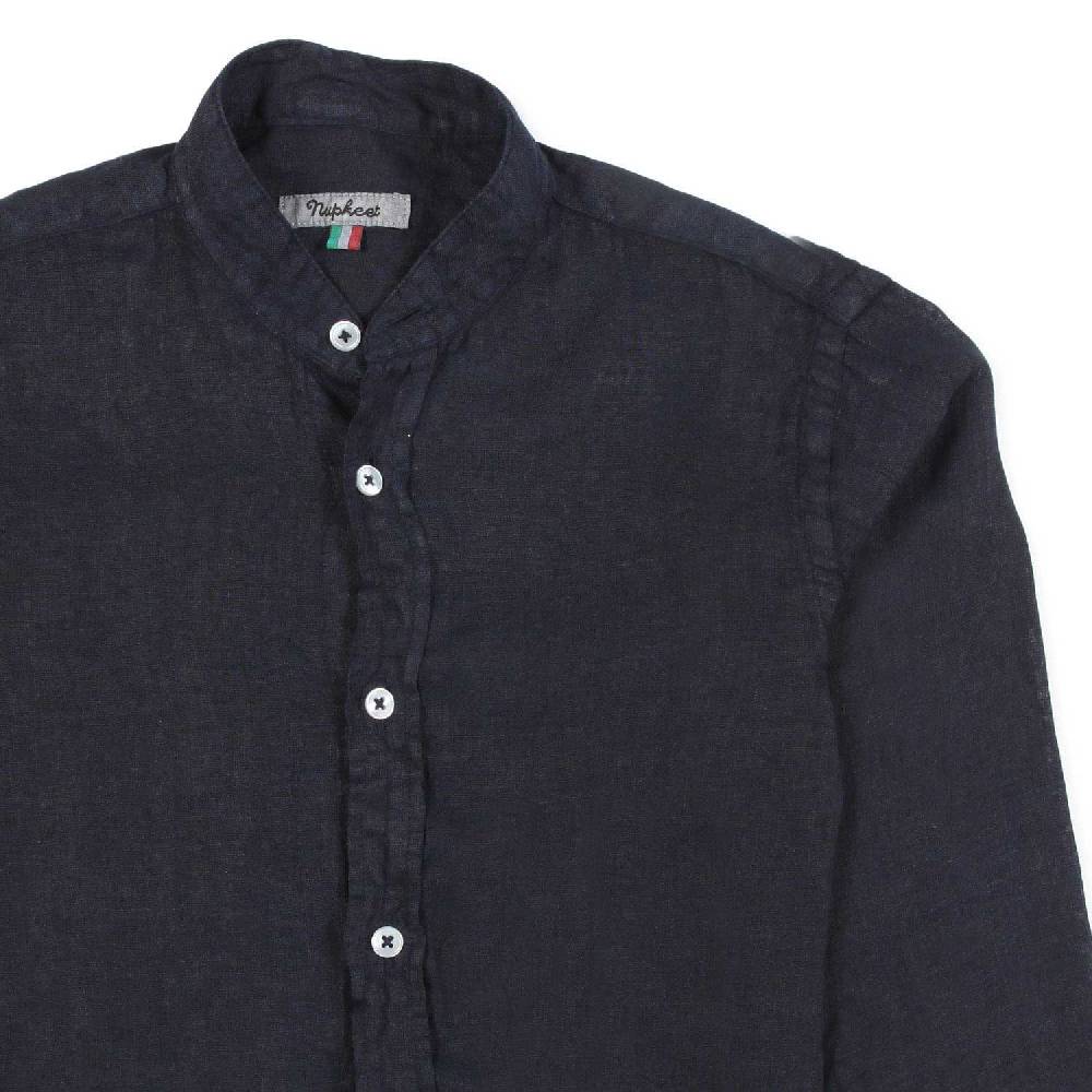 Nupkeet Camicia coreana lino blu Catanzaro Italy