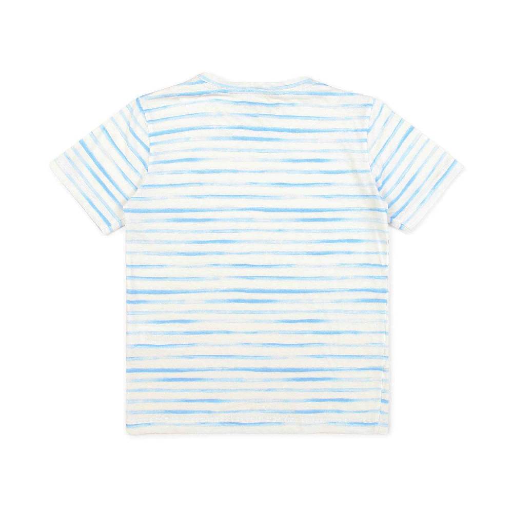 Nupkeet T-Shirt bianca e azzurra a righe Foggia Sottocosto