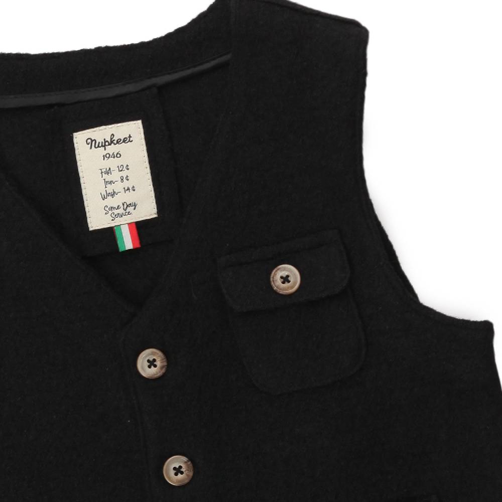 Nupkeet Gilet Fabio nero misto lana In Vendita