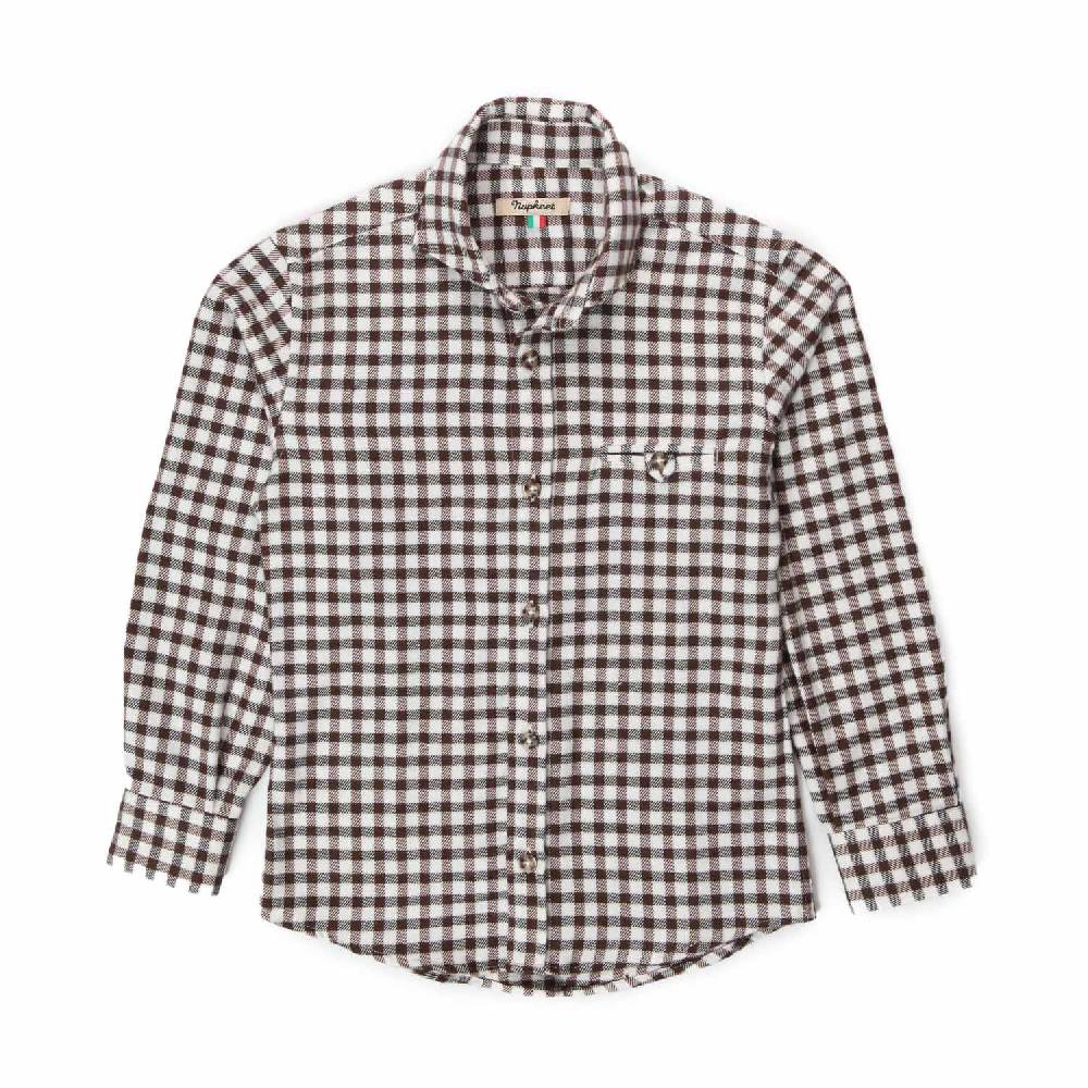 Nupkeet Camicia vichy marrone Genny