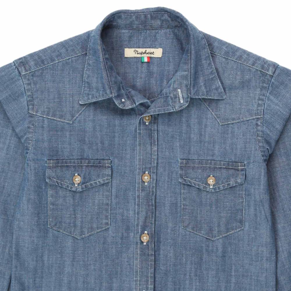 Nupkeet Camicia texana Ruben blu denim Soddisfazione Garantita