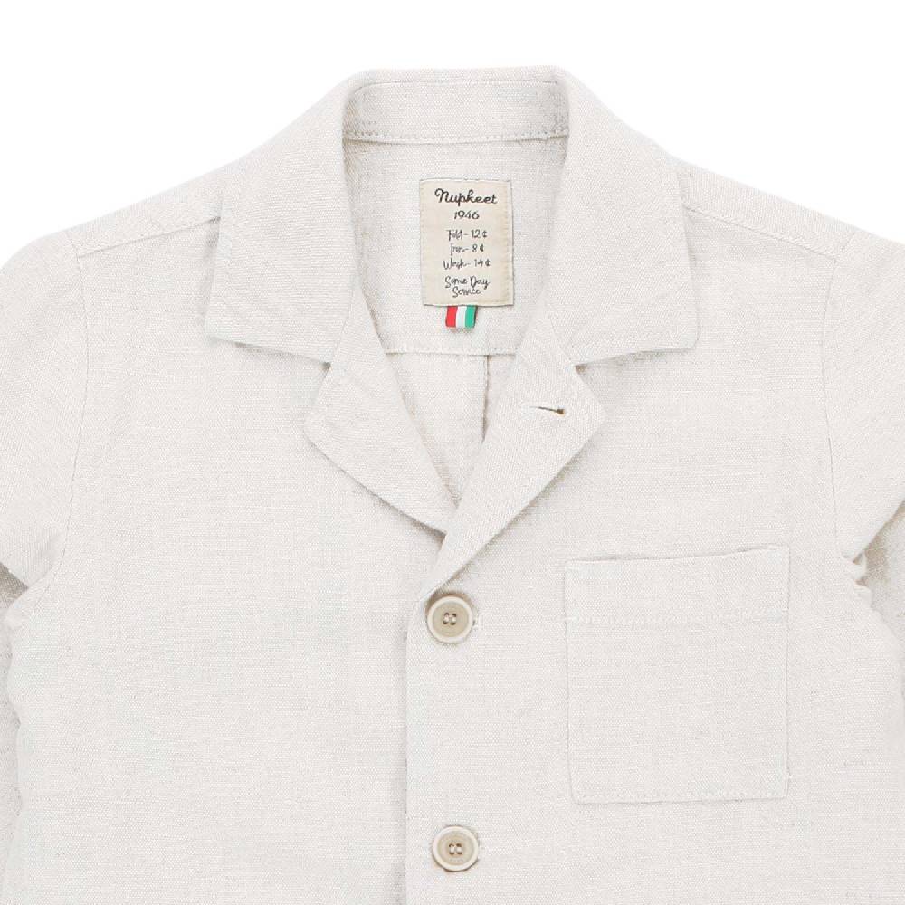 Nupkeet Giaccone misto lino Hawaii bianco Vendita Calda