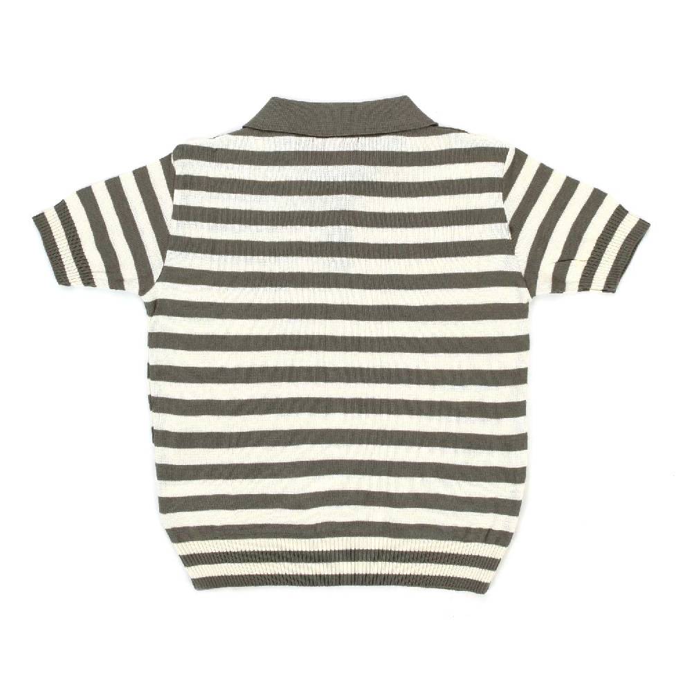 Nupkeet Polo Anafi panna e salvia a righe Nuova