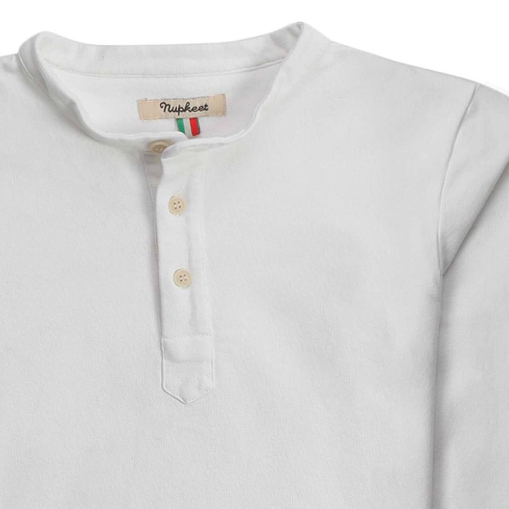 Nupkeet Criceto Bianco – T-shirt serafino a manica lunga In Saldo