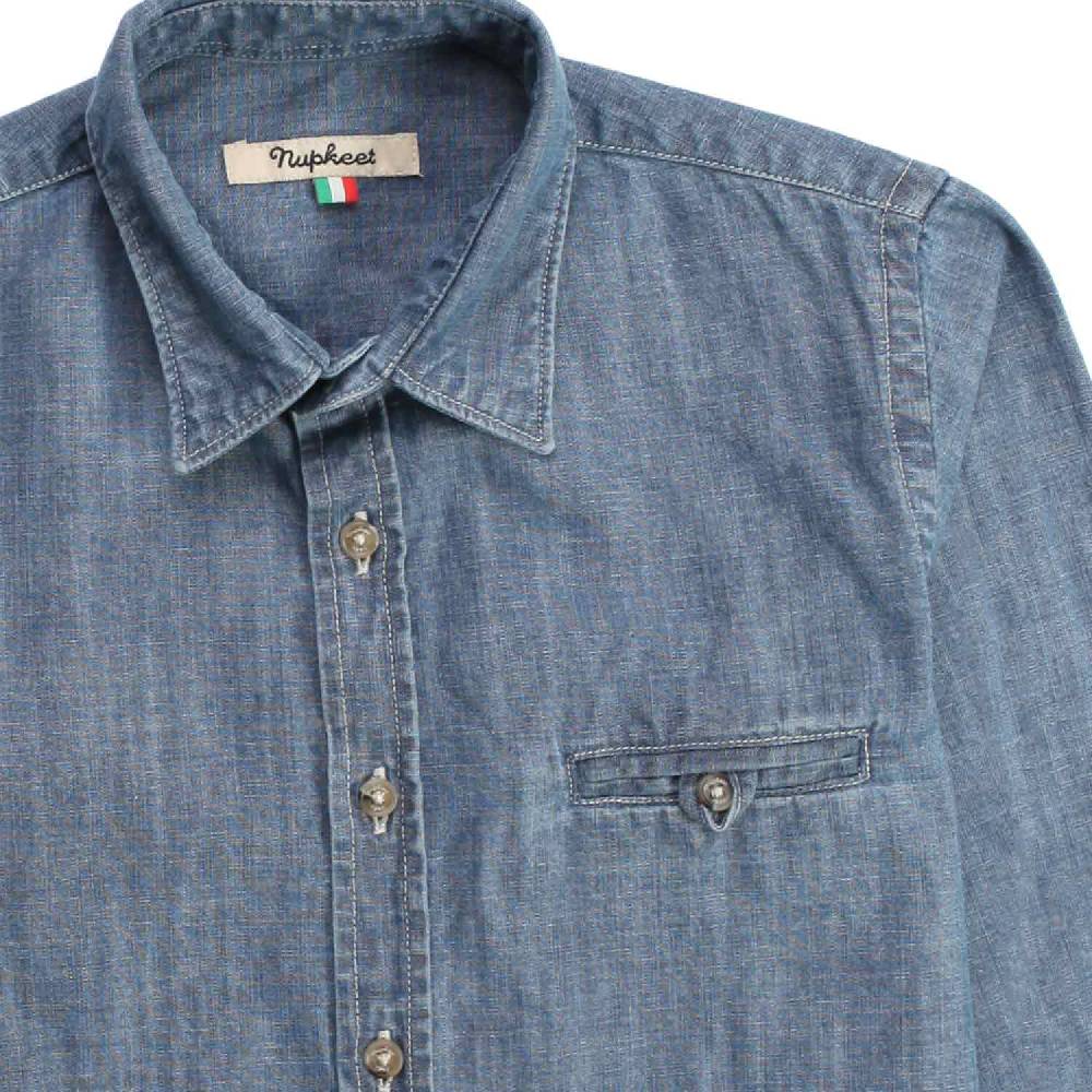 Nupkeet Gazza blu – Camicia in chambray bambino e teenager Promozione