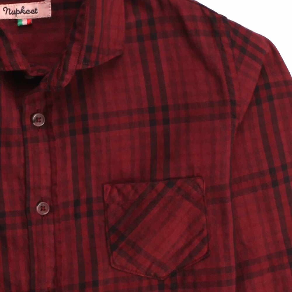 Nupkeet Talpa bordeaux – Camicia in flanella tartan Nuova