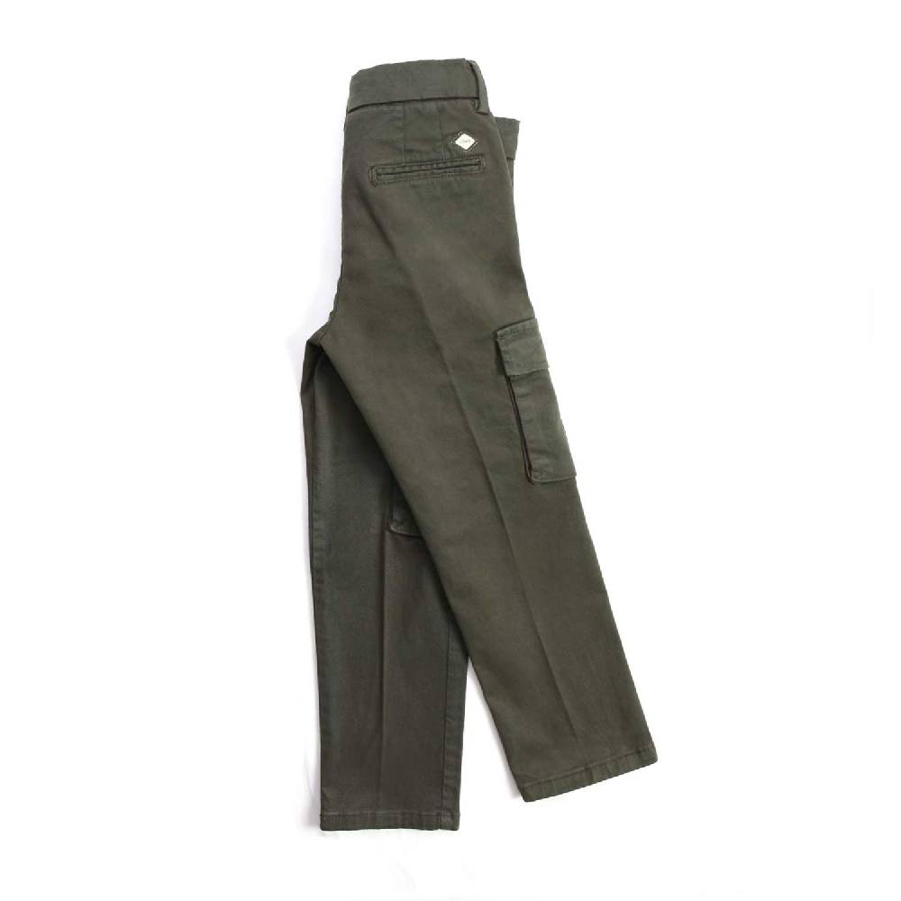 Nupkeet Grillo verde militare – Pantalone cargo in gabardine Sottocosto