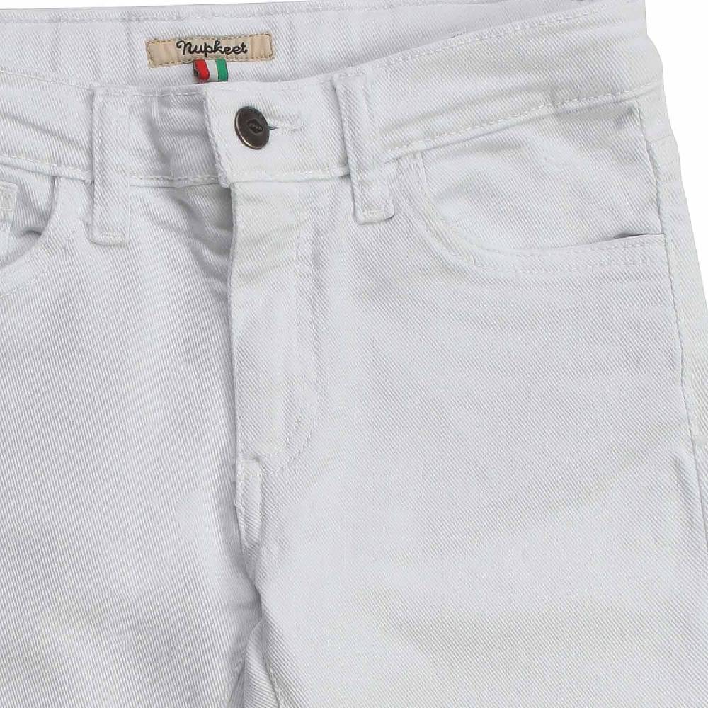 Nupkeet Biscia bianco – Pantalone 5 tasche bambino e teen Offerta