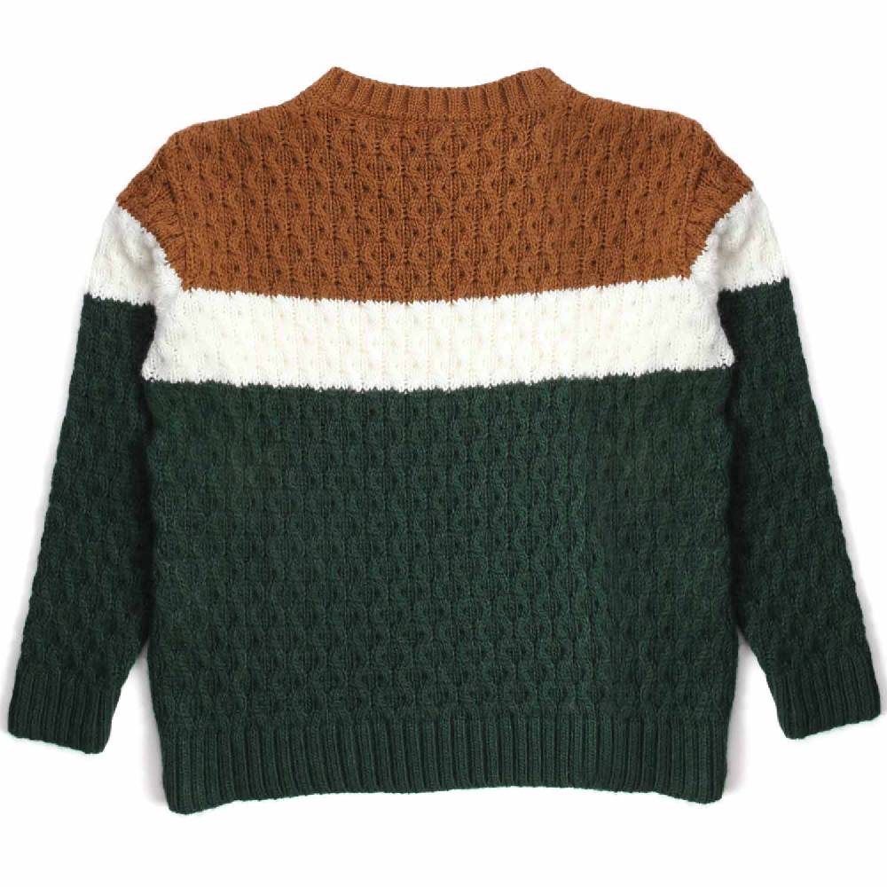 Nupkeet Piccione verde – Pullover in tricot tricolore Grandi sconti
