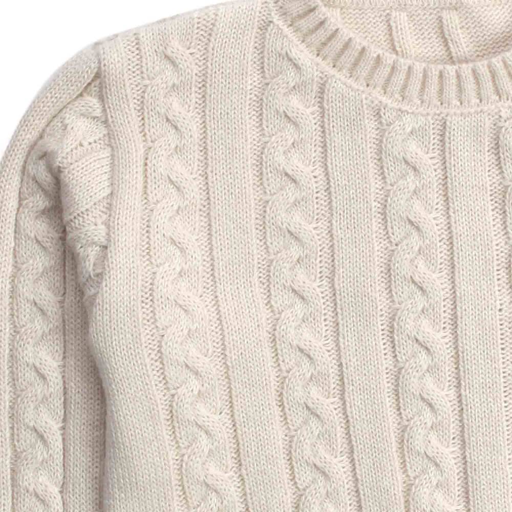 Nupkeet Mosca ecru – Pullover in tricot a trecce Offerte speciali