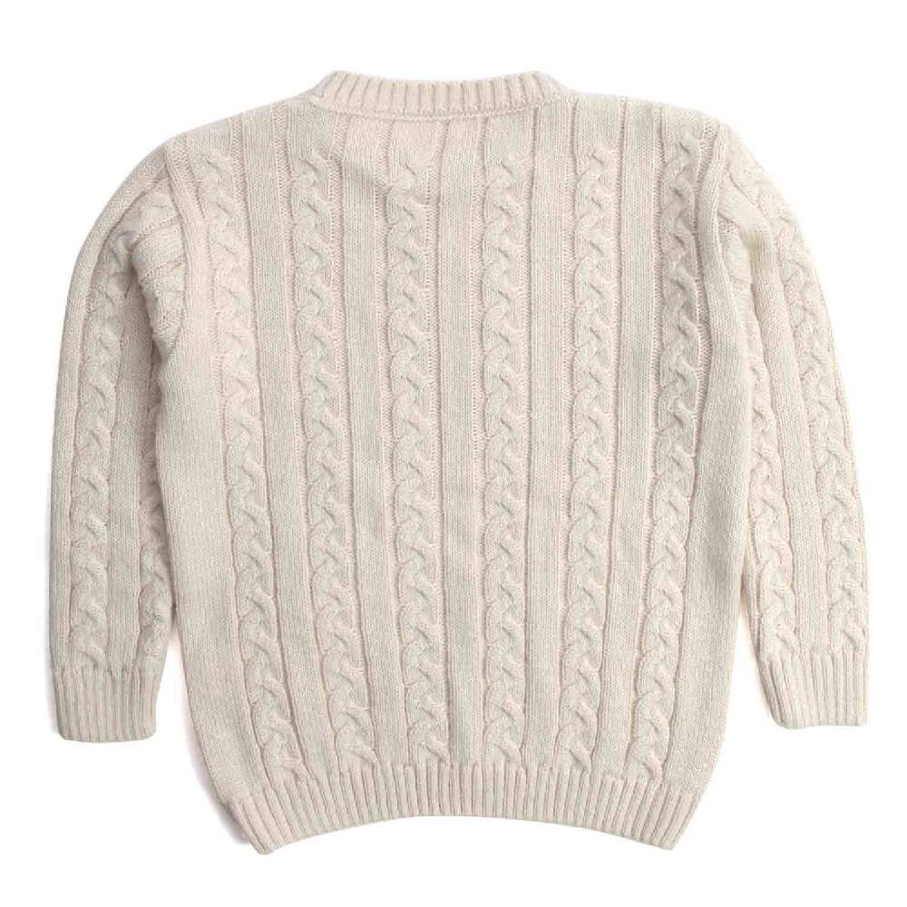Nupkeet Mosca ecru – Pullover in tricot a trecce Offerte speciali