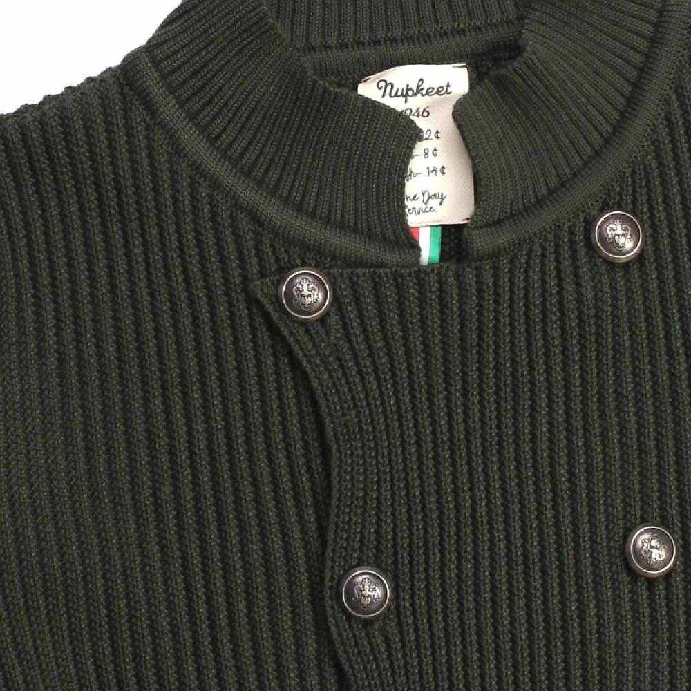Nupkeet Passero verde militare – Giacca in tricot costa inglese Prezzo basso
